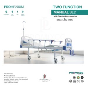 Two Function Manual Hospital Bed with Standard Accessories - Image 1
